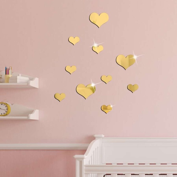 10pcs Heart Mirror Wall Sticker - Picture 6 of 7